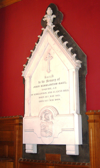 Monument to John Kirklinton, Saul, Kirklinton Church, Cumbria