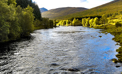 Late afternoon light on the River Garry