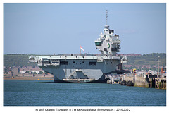 HMS Queen Elizabeth II - Portsmouth - from the Gosport ferry - 27 5 2022