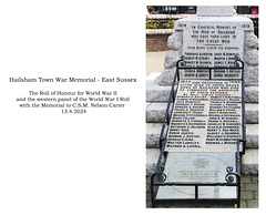 Hailsham War Memorial 13 4 2024 Rolls of Honour on the west side