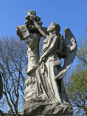 margravine hammersmith cemetery, london 1897 angel/cross tomb of sarah whowall, fulham, c19, cemy.