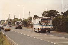 Croot (DPC Coaches) passing through Red Lodge – 20 Aug 1988 (71-3)
