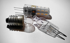 Glühbirne, Halogenlampe, LED (PiP)