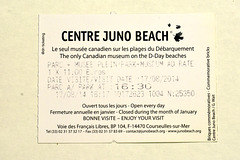 Ticket for the Juno Beach museum