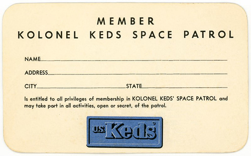 Kolonel Keds' Space Patrol Membership Card (Side 2)