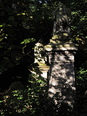 abney park cemetery, stoke newington, london.james thomas loveday, 1887 with a brundall family  memorial beyond
