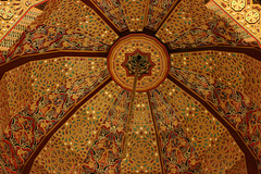 Carved and painted wood dome