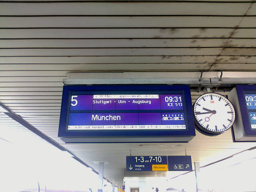 Munchen Hbf Sign Reading, Edited Version, Mannheim, Baden-Württemberg, Germany, 2015