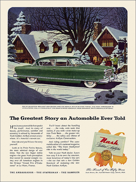 Nash Airflyte Automobile Ad, 1952