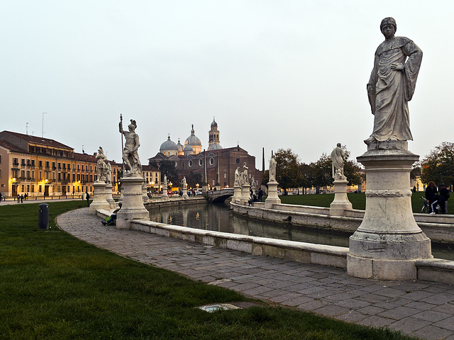 Padova, the Prato della Valle and the Churc of Santa Giustina