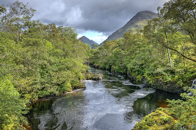Dark water, River Etive, Glen Etive, Argyll, Scotland