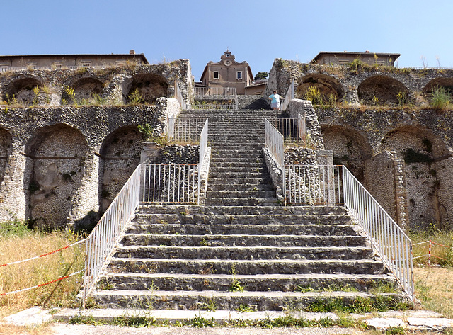 Staircase to the Hemicycle Terrace in the Sancturary of Fortuna Primigenia in ancient Praeneste / modern Palestrina, June 2012