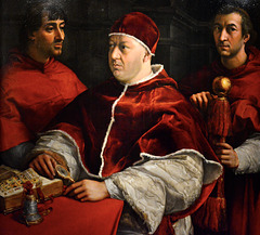Florence 2023 – Palazzo Pitti – Galleria Palatina – Pope Leo X with cardinals Luigi de’ Rossi and Giulio de’ Medici