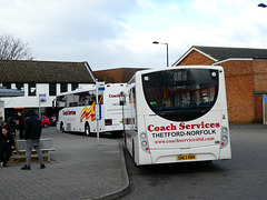 Coach Services of Thetford T766 JYB and SN63 NBB at Mildenhall - 11 Mar 2019 (P1000563)