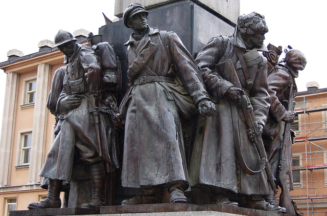 War Memorial in the Rain, Palackého Square, Prague