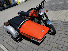 Motorrad mit Beiwagen aus Zschopau