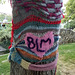 Black Lives Matter - yarn-bombed tree - Memory Grove