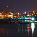View of DSME shipyard at night