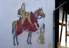 St. Martin auf einer Wand in Heppingen