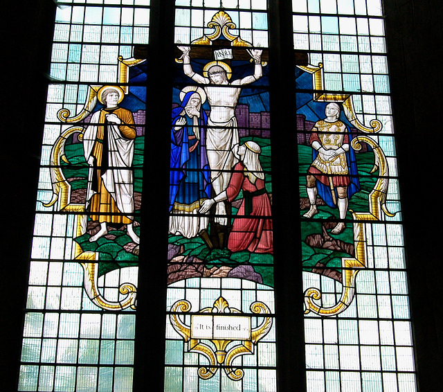 Stained Glass, St Mary's Old Church, Stoke Newington, Hackney, London