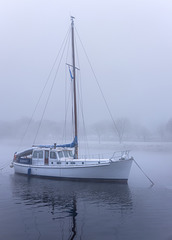 Yacht in the Mist