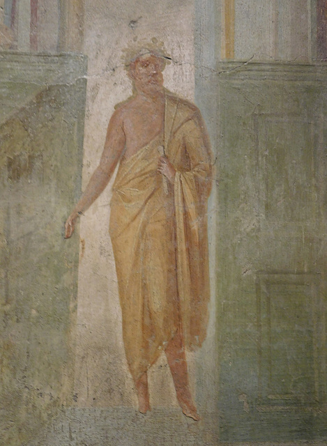 Detail of the Architecture with Poet Fresco from Pompeii, ISAW May 2022