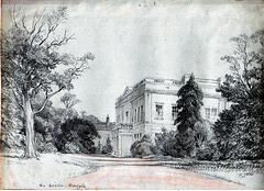 Brooke Hall, Norfolk from a c1920 sketch (Demolished)