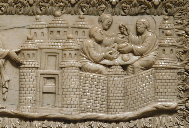 Detail of a Plaque with Scenes at Emmaus in the Cloisters, October 2017