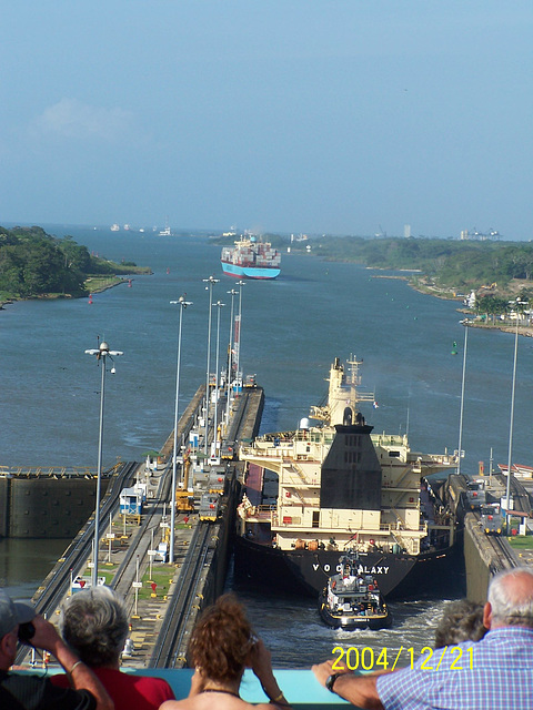 Ship Ahead is Leaving the Gatun Locks, Heading for the Caribbean