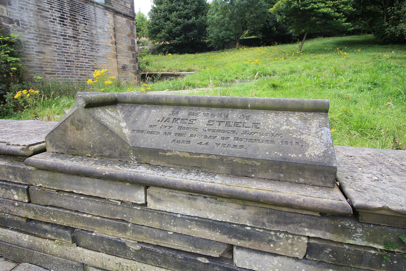 Memorial to James Steele of Ivy House Ovenden, Illingworth Churchyard, West Yorkshire