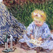 Detail of Camille Monet and Child in the Artist's Garden at Argenteuil by Monet in the Boston Museum of Fine Arts, January 2018