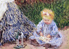 Detail of Camille Monet and Child in the Artist's Garden at Argenteuil by Monet in the Boston Museum of Fine Arts, January 2018