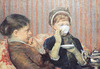Detail of The Tea by Mary Cassatt in the Boston Museum of Fine Arts, January 2018