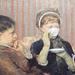 Detail of The Tea by Mary Cassatt in the Boston Museum of Fine Arts, January 2018