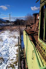 Derelict Fence, Derelict locomotive!