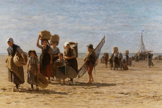 "En revenant de la plage" (détail) (Philip Sadée - 1878)