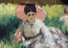 Detail of a Woman with a Parasol and a Child on a Sunlit Hillside by Renoir in the Boston Museum of Fine Arts, January 2018