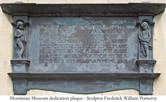 Plaque detailing the gift of the museum to the people of London 1901