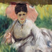 Detail of a Woman with a Parasol and a Child on a Sunlit Hillside by Renoir in the Boston Museum of Fine Arts, January 2018