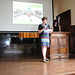 Lenka Angelová, la prezidantino de AEH, prezentas solenan alparolon omaĝe al la 10-jariĝo de la muzeo