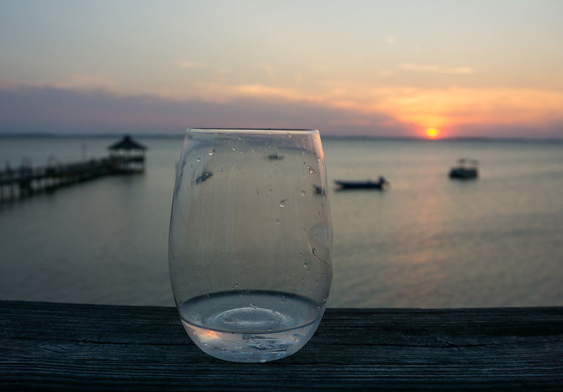 Study, Currituck Sound with glass