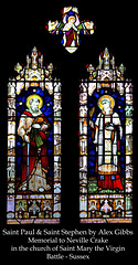 SS Paul & Stephen - a window in the church of Saint Mary - Battle - 5 6 2018