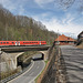 612er Triebwagenzug der DB erreicht den Bahnhof Edle Krone aus Chemnitz kommend