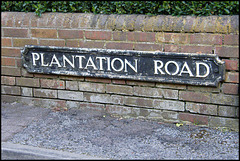 Plantation Road sign