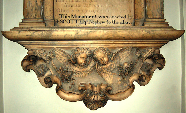 Detail of Memorial To Henry Robinson, Holy Trinity Church, Boar Lane, Leeds, West Yorkshire