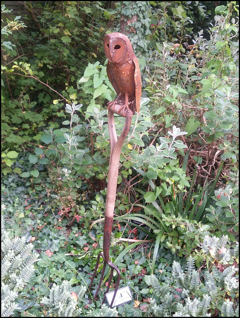 brown owl sculpture