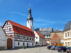 historischer Neumarker Markt mit Blick zur Kirche