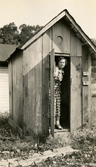 Woman in the Outhouse at Creek Run Farm