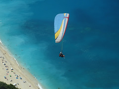 Hang gliding over Myrtos beach.