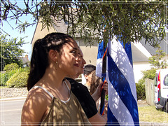 La porte drapeau du groupe d'Uruguay à Folklore du monde de saint Malo (35)